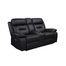 Luxe Leather Reclining Power Loveseat Black Luxe Leather Reclining Power Loveseat Black